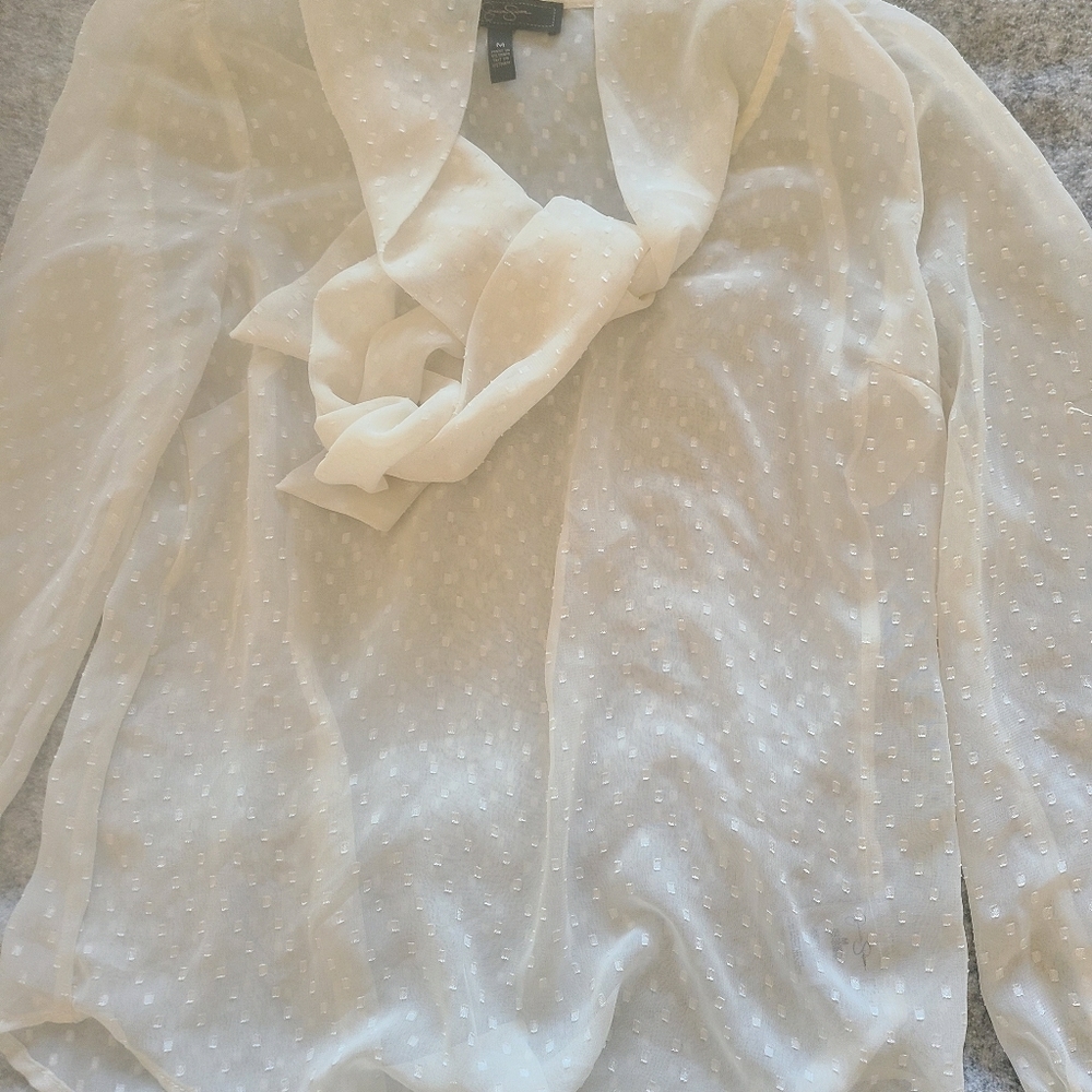 Detailed chiffon blouse with tie at neck